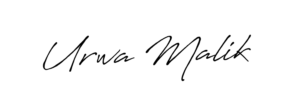 Create a beautiful signature design for name Urwa Malik. With this signature (Antro_Vectra_Bolder) fonts, you can make a handwritten signature for free. Urwa Malik signature style 7 images and pictures png