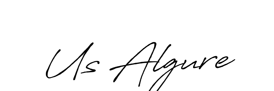 Also we have Us Algure name is the best signature style. Create professional handwritten signature collection using Antro_Vectra_Bolder autograph style. Us Algure signature style 7 images and pictures png