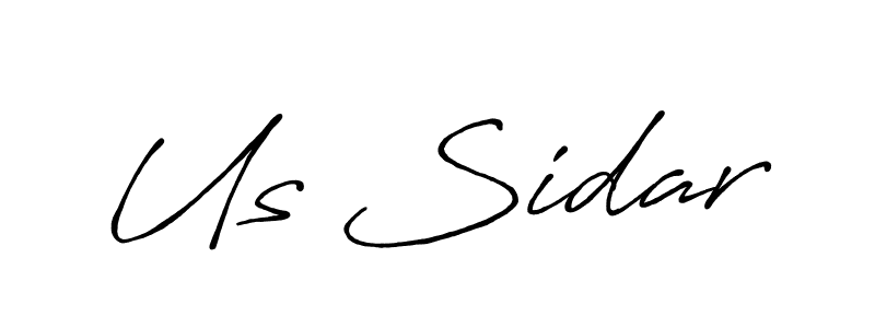 How to make Us Sidar name signature. Use Antro_Vectra_Bolder style for creating short signs online. This is the latest handwritten sign. Us Sidar signature style 7 images and pictures png
