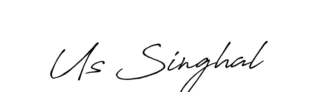 How to make Us Singhal name signature. Use Antro_Vectra_Bolder style for creating short signs online. This is the latest handwritten sign. Us Singhal signature style 7 images and pictures png