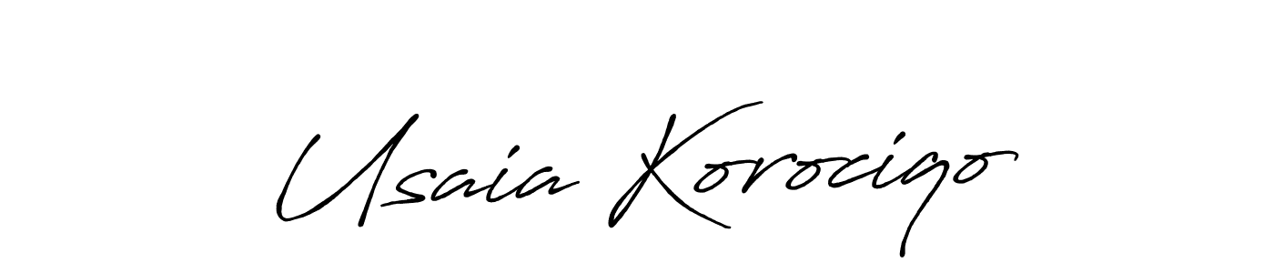 Use a signature maker to create a handwritten signature online. With this signature software, you can design (Antro_Vectra_Bolder) your own signature for name Usaia Korociqo. Usaia Korociqo signature style 7 images and pictures png