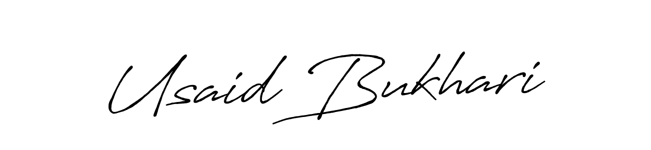 You should practise on your own different ways (Antro_Vectra_Bolder) to write your name (Usaid Bukhari) in signature. don't let someone else do it for you. Usaid Bukhari signature style 7 images and pictures png