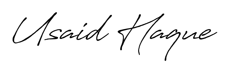 A timeless handwritten aesthetic for Usaid Haque. The Antro_Vectra_Bolder font gives your signature a handcrafted feel with natural curves. Usaid Haque signature style 7 images and pictures png