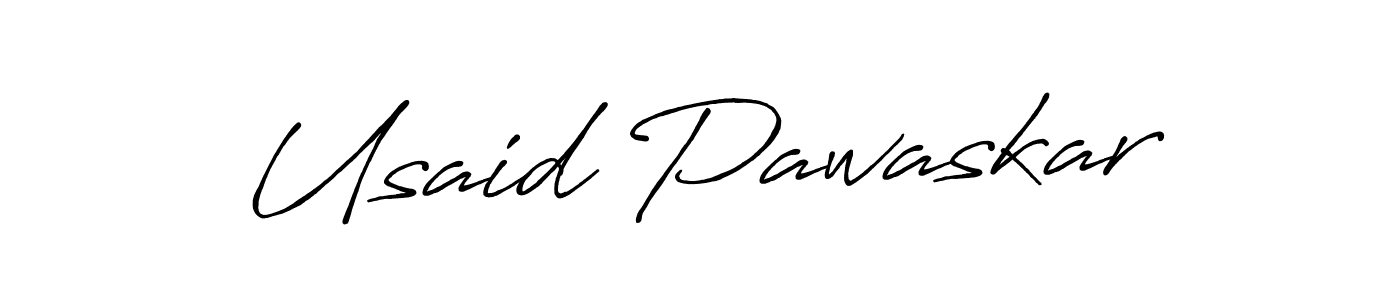 How to make Usaid Pawaskar name signature. Use Antro_Vectra_Bolder style for creating short signs online. This is the latest handwritten sign. Usaid Pawaskar signature style 7 images and pictures png