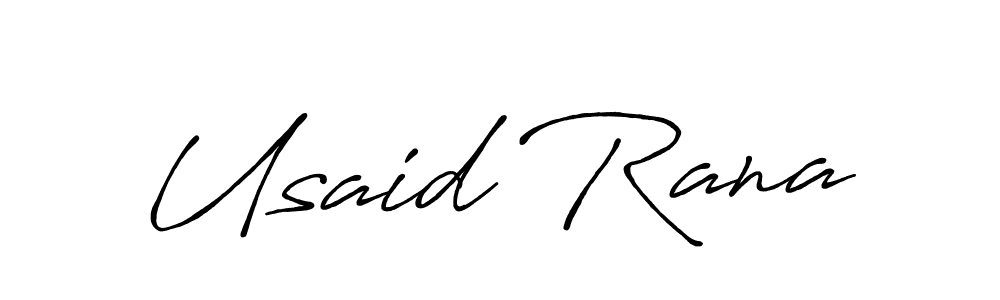 Design your own signature with our free online signature maker. With this signature software, you can create a handwritten (Antro_Vectra_Bolder) signature for name Usaid Rana. Usaid Rana signature style 7 images and pictures png