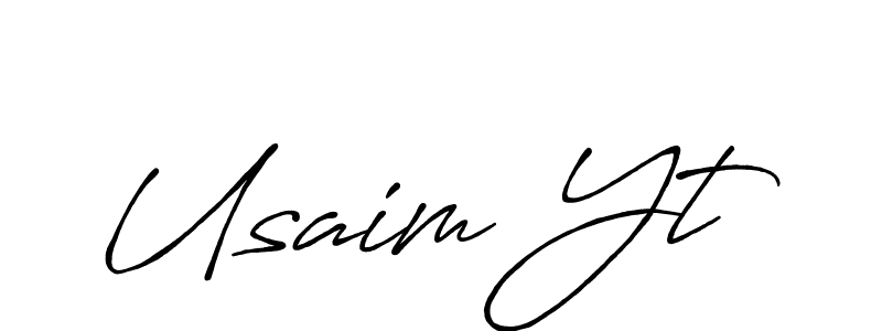 Create a beautiful signature design for name Usaim Yt. With this signature (Antro_Vectra_Bolder) fonts, you can make a handwritten signature for free. Usaim Yt signature style 7 images and pictures png