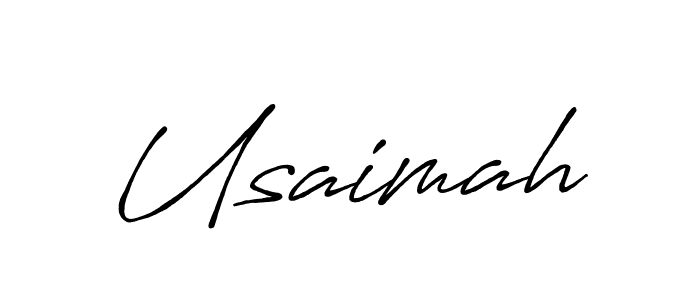 Create a beautiful signature design for name Usaimah. With this signature (Antro_Vectra_Bolder) fonts, you can make a handwritten signature for free. Usaimah signature style 7 images and pictures png