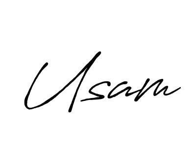 Create a beautiful signature design for name Usam. With this signature (Antro_Vectra_Bolder) fonts, you can make a handwritten signature for free. Usam signature style 7 images and pictures png