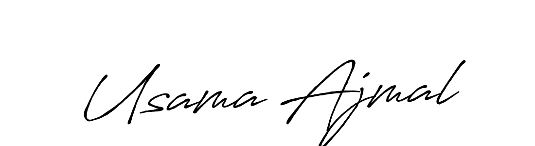 Also You can easily find your signature by using the search form. We will create Usama Ajmal name handwritten signature images for you free of cost using Antro_Vectra_Bolder sign style. Usama Ajmal signature style 7 images and pictures png