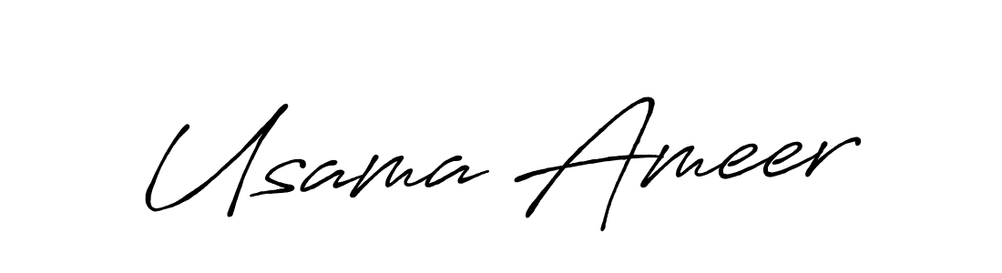 Use a signature maker to create a handwritten signature online. With this signature software, you can design (Antro_Vectra_Bolder) your own signature for name Usama Ameer. Usama Ameer signature style 7 images and pictures png