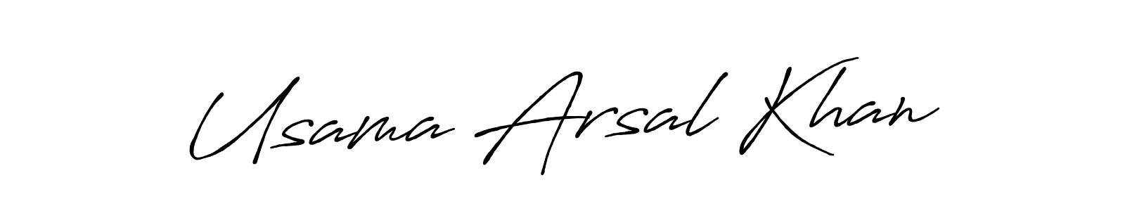 Use a signature maker to create a handwritten signature online. With this signature software, you can design (Antro_Vectra_Bolder) your own signature for name Usama Arsal Khan. Usama Arsal Khan signature style 7 images and pictures png
