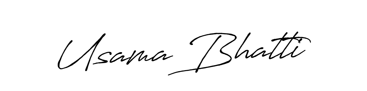 Design your own signature with our free online signature maker. With this signature software, you can create a handwritten (Antro_Vectra_Bolder) signature for name Usama Bhatti. Usama Bhatti signature style 7 images and pictures png