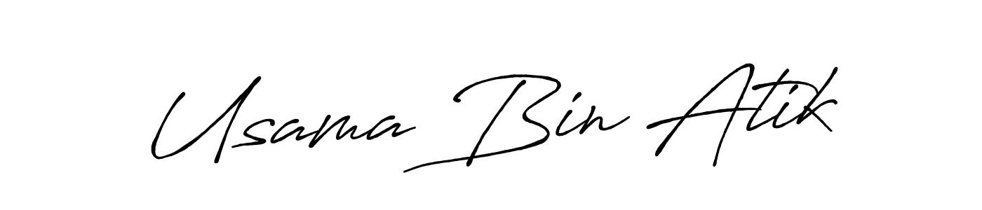 Usama Bin Atik stylish signature style. Best Handwritten Sign (Antro_Vectra_Bolder) for my name. Handwritten Signature Collection Ideas for my name Usama Bin Atik. Usama Bin Atik signature style 7 images and pictures png