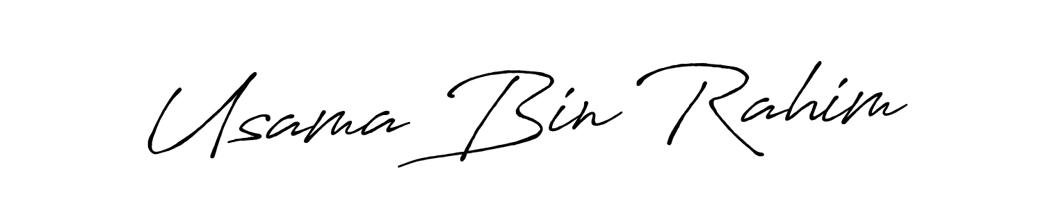 Also we have Usama Bin Rahim name is the best signature style. Create professional handwritten signature collection using Antro_Vectra_Bolder autograph style. Usama Bin Rahim signature style 7 images and pictures png