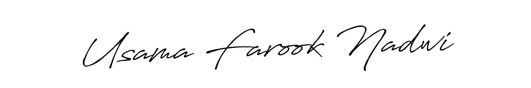 Also You can easily find your signature by using the search form. We will create Usama Farook Nadwi name handwritten signature images for you free of cost using Antro_Vectra_Bolder sign style. Usama Farook Nadwi signature style 7 images and pictures png