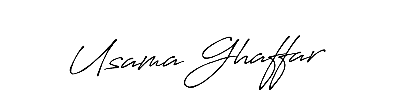 How to make Usama Ghaffar name signature. Use Antro_Vectra_Bolder style for creating short signs online. This is the latest handwritten sign. Usama Ghaffar signature style 7 images and pictures png