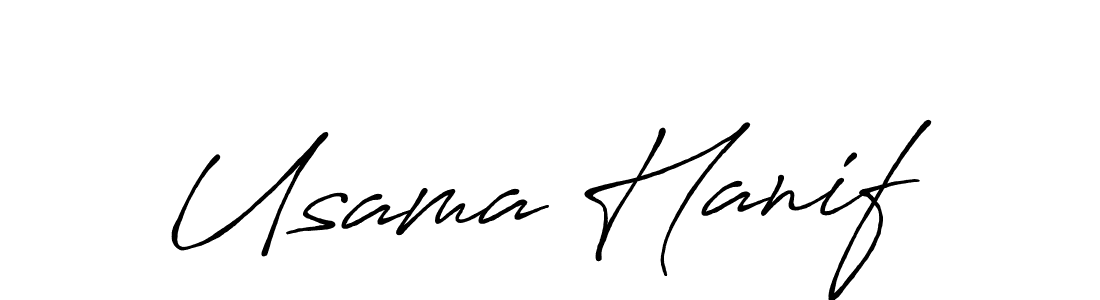 Usama Hanif stylish signature style. Best Handwritten Sign (Antro_Vectra_Bolder) for my name. Handwritten Signature Collection Ideas for my name Usama Hanif. Usama Hanif signature style 7 images and pictures png