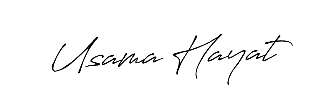 Design your own signature with our free online signature maker. With this signature software, you can create a handwritten (Antro_Vectra_Bolder) signature for name Usama Hayat. Usama Hayat signature style 7 images and pictures png
