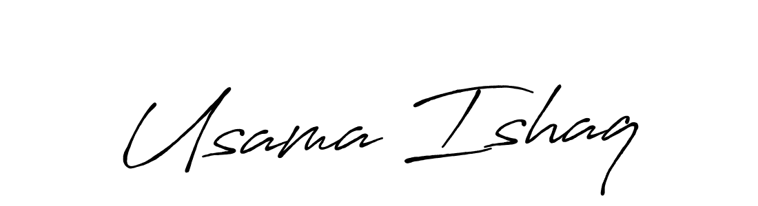 if you are searching for the best signature style for your name Usama Ishaq. so please give up your signature search. here we have designed multiple signature styles  using Antro_Vectra_Bolder. Usama Ishaq signature style 7 images and pictures png