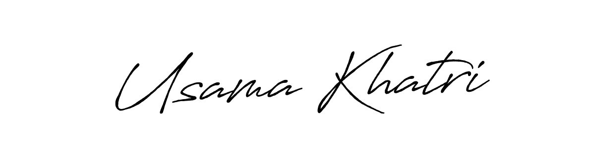 Usama Khatri stylish signature style. Best Handwritten Sign (Antro_Vectra_Bolder) for my name. Handwritten Signature Collection Ideas for my name Usama Khatri. Usama Khatri signature style 7 images and pictures png