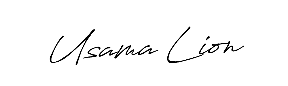 Usama Lion stylish signature style. Best Handwritten Sign (Antro_Vectra_Bolder) for my name. Handwritten Signature Collection Ideas for my name Usama Lion. Usama Lion signature style 7 images and pictures png