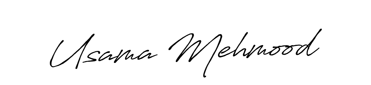 Design your own signature with our free online signature maker. With this signature software, you can create a handwritten (Antro_Vectra_Bolder) signature for name Usama Mehmood. Usama Mehmood signature style 7 images and pictures png