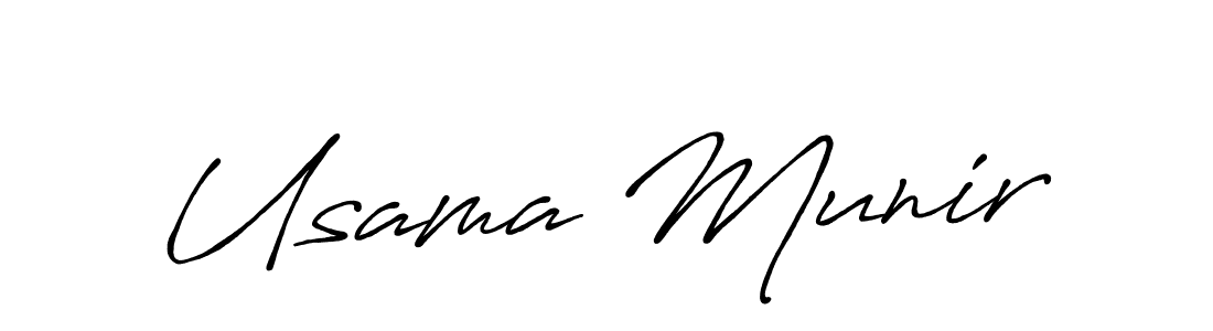 Make a beautiful signature design for name Usama Munir. With this signature (Antro_Vectra_Bolder) style, you can create a handwritten signature for free. Usama Munir signature style 7 images and pictures png