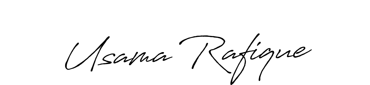 Create a beautiful signature design for name Usama Rafique. With this signature (Antro_Vectra_Bolder) fonts, you can make a handwritten signature for free. Usama Rafique signature style 7 images and pictures png
