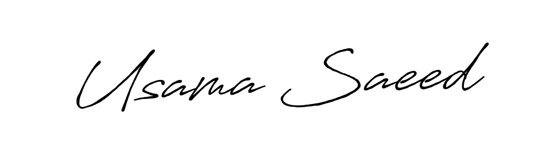 Use a signature maker to create a handwritten signature online. With this signature software, you can design (Antro_Vectra_Bolder) your own signature for name Usama Saeed. Usama Saeed signature style 7 images and pictures png