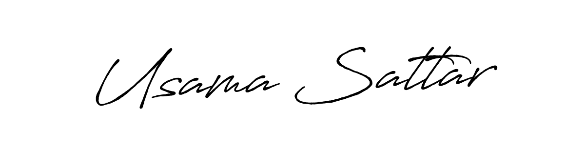 Make a beautiful signature design for name Usama Sattar. With this signature (Antro_Vectra_Bolder) style, you can create a handwritten signature for free. Usama Sattar signature style 7 images and pictures png