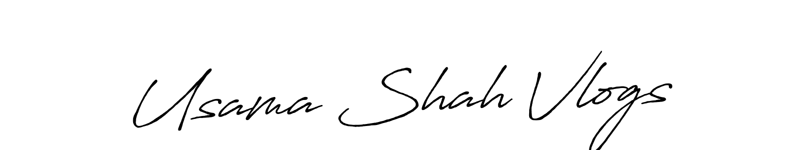 Also we have Usama Shah Vlogs name is the best signature style. Create professional handwritten signature collection using Antro_Vectra_Bolder autograph style. Usama Shah Vlogs signature style 7 images and pictures png