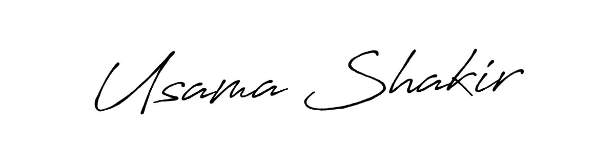 How to make Usama Shakir name signature. Use Antro_Vectra_Bolder style for creating short signs online. This is the latest handwritten sign. Usama Shakir signature style 7 images and pictures png