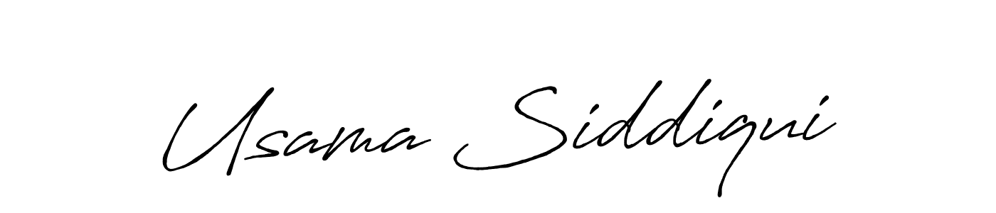 How to make Usama Siddiqui name signature. Use Antro_Vectra_Bolder style for creating short signs online. This is the latest handwritten sign. Usama Siddiqui signature style 7 images and pictures png