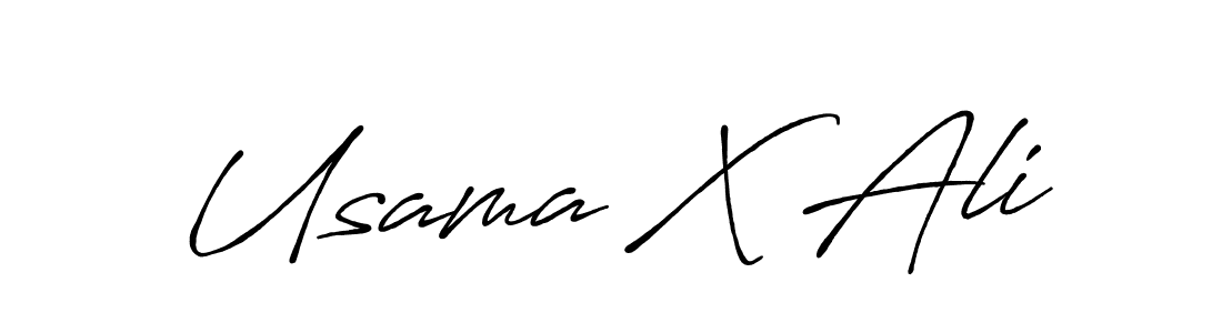 Usama X Ali stylish signature style. Best Handwritten Sign (Antro_Vectra_Bolder) for my name. Handwritten Signature Collection Ideas for my name Usama X Ali. Usama X Ali signature style 7 images and pictures png