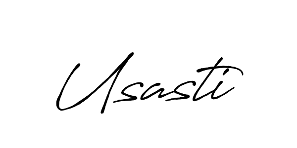 How to make Usasti name signature. Use Antro_Vectra_Bolder style for creating short signs online. This is the latest handwritten sign. Usasti signature style 7 images and pictures png