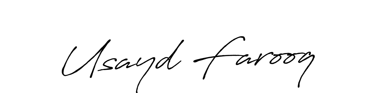 Usayd Farooq stylish signature style. Best Handwritten Sign (Antro_Vectra_Bolder) for my name. Handwritten Signature Collection Ideas for my name Usayd Farooq. Usayd Farooq signature style 7 images and pictures png