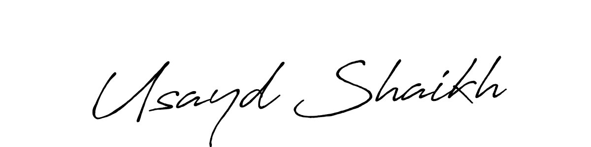 if you are searching for the best signature style for your name Usayd Shaikh. so please give up your signature search. here we have designed multiple signature styles  using Antro_Vectra_Bolder. Usayd Shaikh signature style 7 images and pictures png