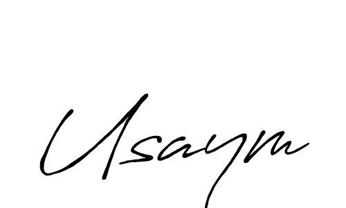 Make a beautiful signature design for name Usaym. With this signature (Antro_Vectra_Bolder) style, you can create a handwritten signature for free. Usaym signature style 7 images and pictures png