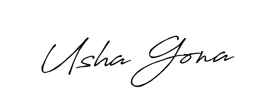 Usha Gona stylish signature style. Best Handwritten Sign (Antro_Vectra_Bolder) for my name. Handwritten Signature Collection Ideas for my name Usha Gona. Usha Gona signature style 7 images and pictures png