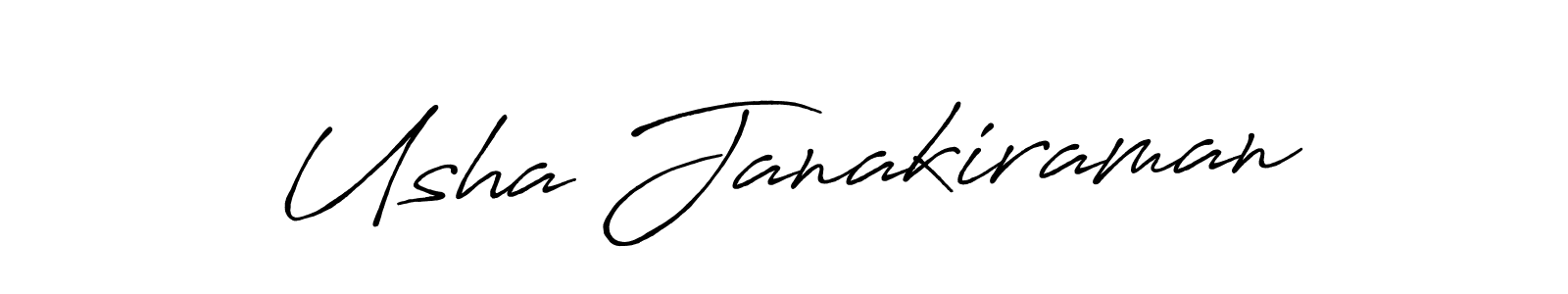 Antro_Vectra_Bolder is a professional signature style that is perfect for those who want to add a touch of class to their signature. It is also a great choice for those who want to make their signature more unique. Get Usha Janakiraman name to fancy signature for free. Usha Janakiraman signature style 7 images and pictures png
