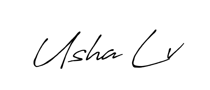 Use a signature maker to create a handwritten signature online. With this signature software, you can design (Antro_Vectra_Bolder) your own signature for name Usha Lv. Usha Lv signature style 7 images and pictures png
