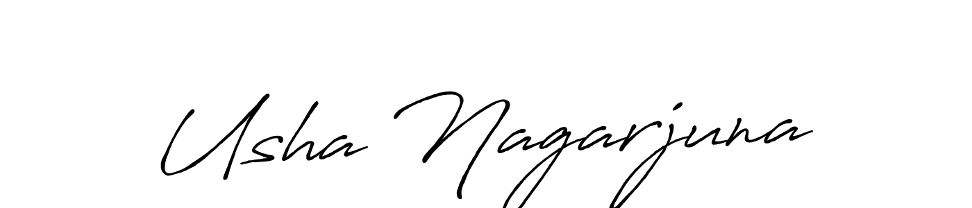 Make a beautiful signature design for name Usha Nagarjuna. With this signature (Antro_Vectra_Bolder) style, you can create a handwritten signature for free. Usha Nagarjuna signature style 7 images and pictures png