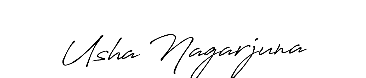 Make a beautiful signature design for name Usha Nagarjuna. With this signature (Antro_Vectra_Bolder) style, you can create a handwritten signature for free. Usha Nagarjuna signature style 7 images and pictures png