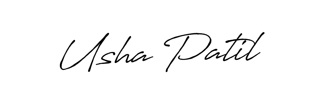 Use a signature maker to create a handwritten signature online. With this signature software, you can design (Antro_Vectra_Bolder) your own signature for name Usha Patil. Usha Patil signature style 7 images and pictures png