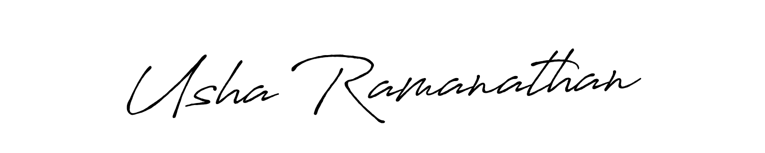 Antro_Vectra_Bolder is a professional signature style that is perfect for those who want to add a touch of class to their signature. It is also a great choice for those who want to make their signature more unique. Get Usha Ramanathan name to fancy signature for free. Usha Ramanathan signature style 7 images and pictures png