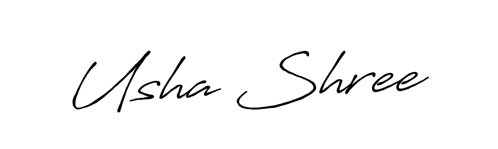 Design your own signature with our free online signature maker. With this signature software, you can create a handwritten (Antro_Vectra_Bolder) signature for name Usha Shree. Usha Shree signature style 7 images and pictures png