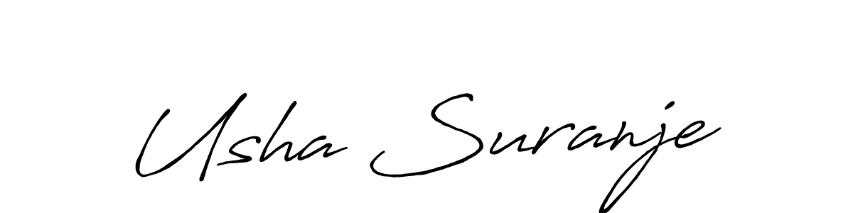 This is the best signature style for the Usha Suranje name. Also you like these signature font (Antro_Vectra_Bolder). Mix name signature. Usha Suranje signature style 7 images and pictures png