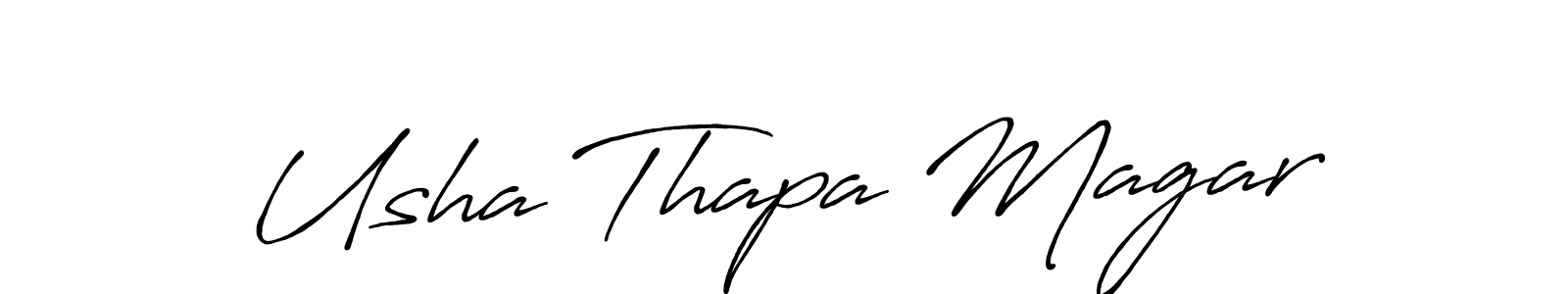 Create a beautiful signature design for name Usha Thapa Magar. With this signature (Antro_Vectra_Bolder) fonts, you can make a handwritten signature for free. Usha Thapa Magar signature style 7 images and pictures png