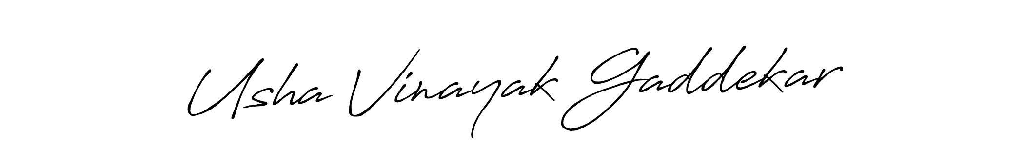 How to make Usha Vinayak Gaddekar name signature. Use Antro_Vectra_Bolder style for creating short signs online. This is the latest handwritten sign. Usha Vinayak Gaddekar signature style 7 images and pictures png