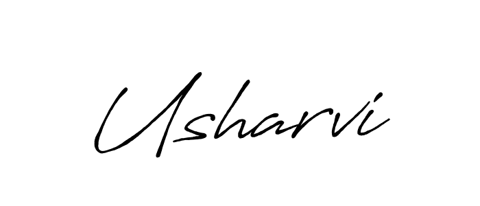 Create a beautiful signature design for name Usharvi. With this signature (Antro_Vectra_Bolder) fonts, you can make a handwritten signature for free. Usharvi signature style 7 images and pictures png